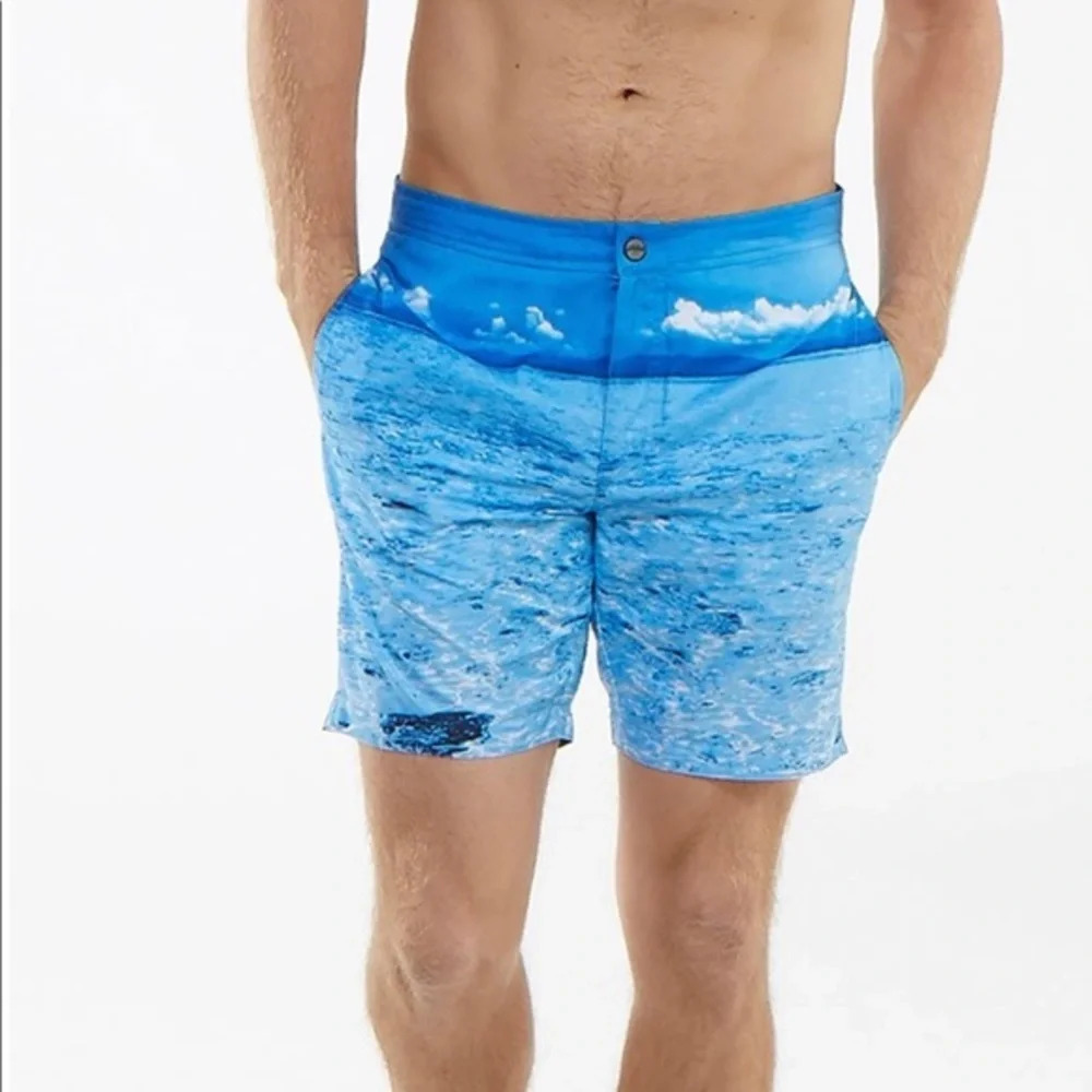 Jachs New York Swim Trunks Ocean Print NWT